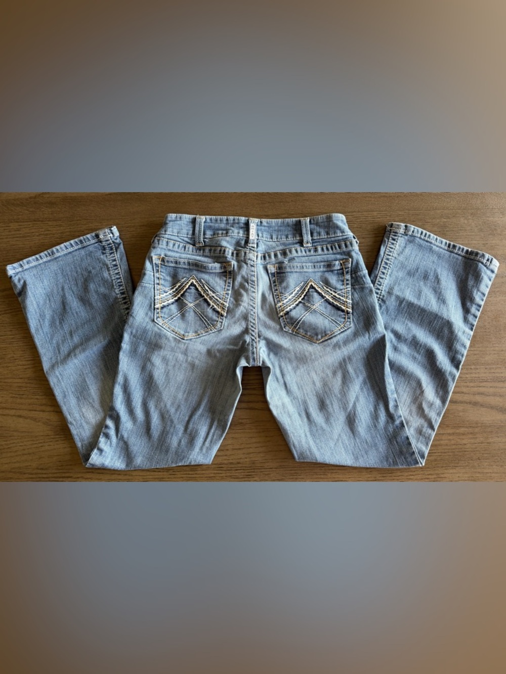 Ariat Light Blue Skinny Jeans with Embroidered Back Pockets